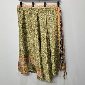 Reversible Wrap Midi Skirt OS Boho Floral Festival Fairy Grunge Whimsigoth Artsy